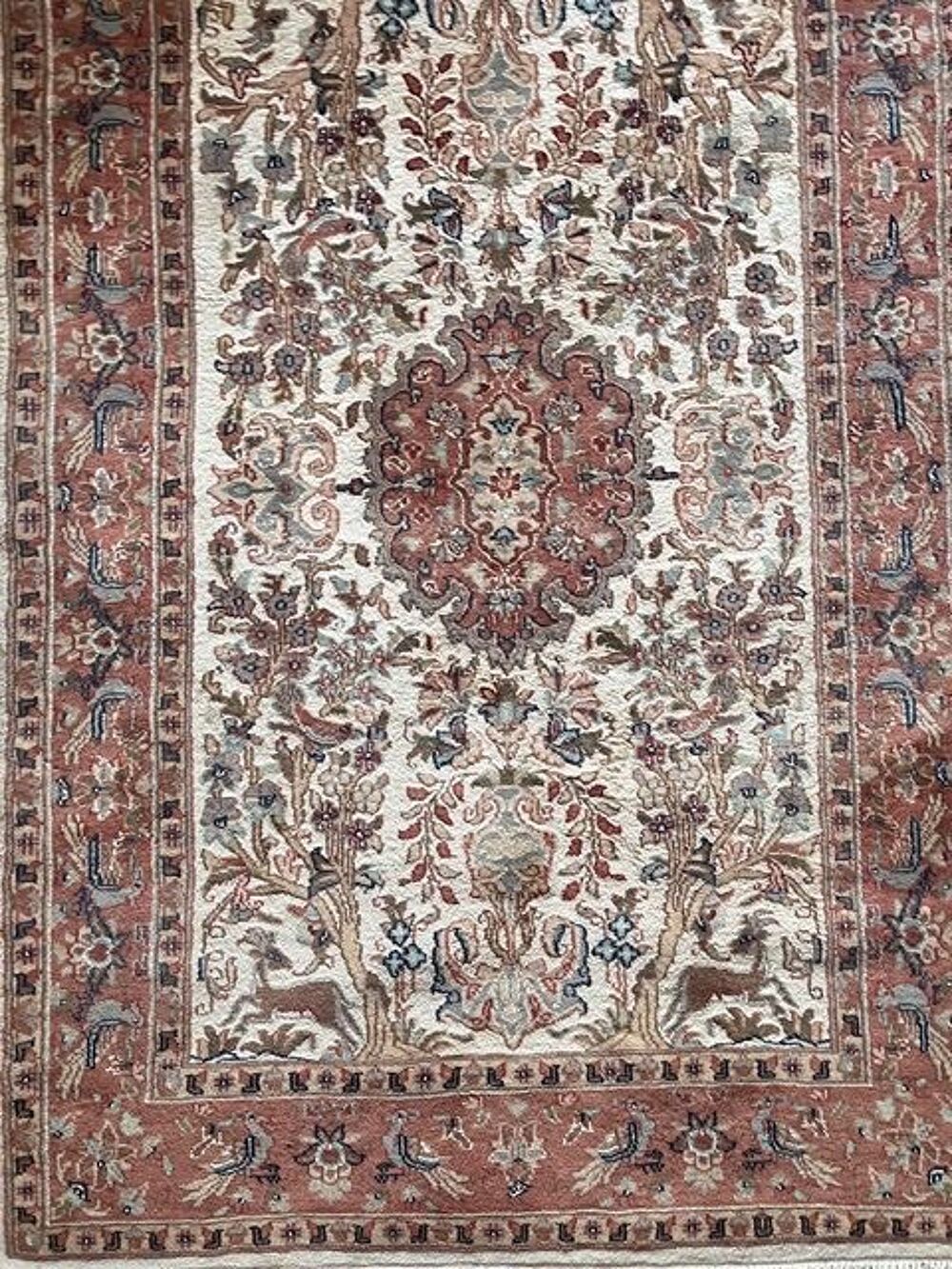 Tapis d'Orient enti&egrave;rement fait main laine et soie 196*126 Décoration