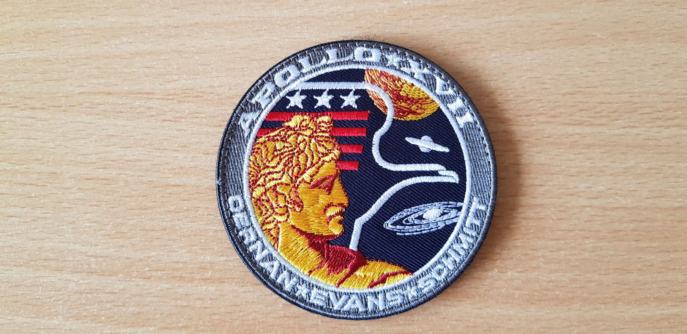 Ecusson brod&eacute; mission apollo 17 nasa 
Cernan Evans Schmitt 
