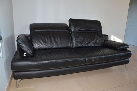 Canap en cuir pleine peau noir 500 Douai (59)