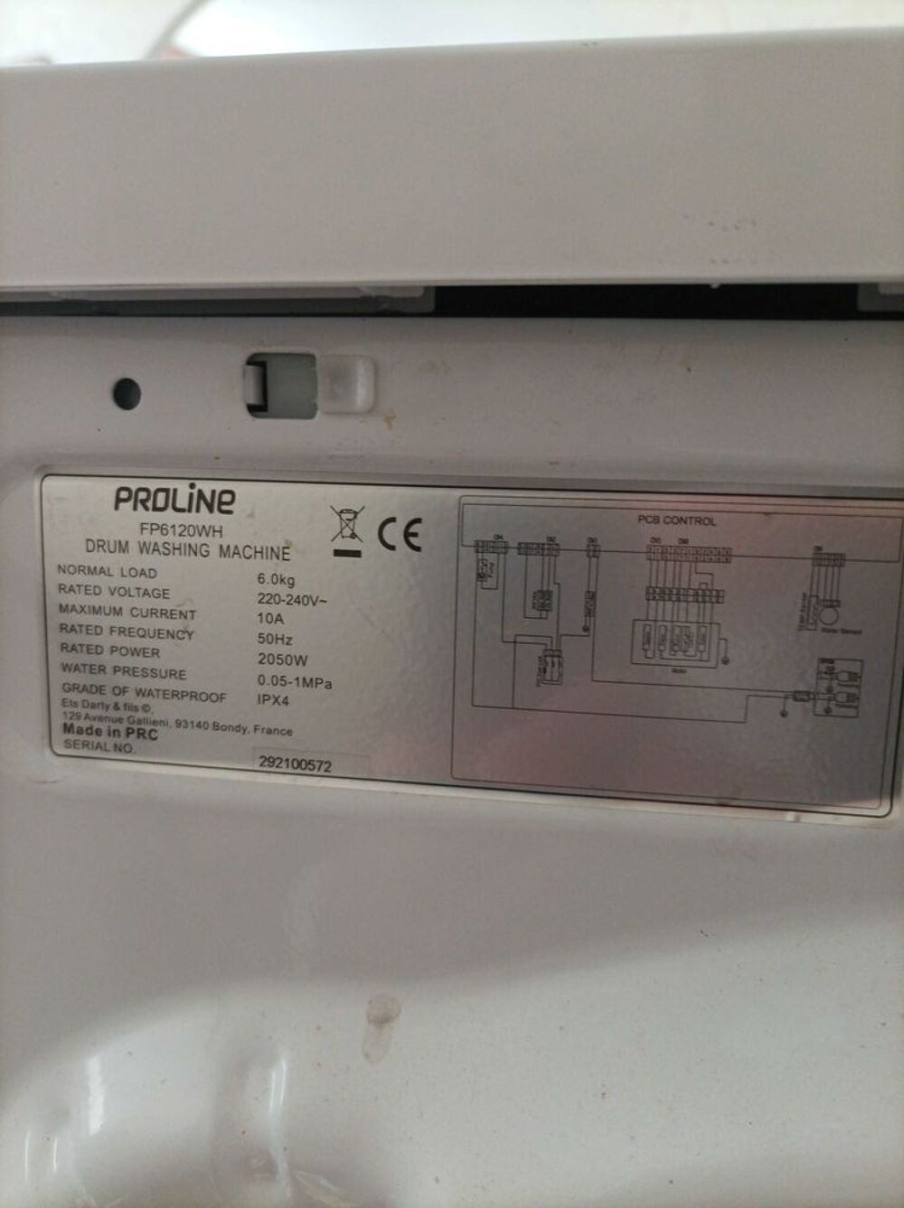 machine a laver PROLINE Electroménager