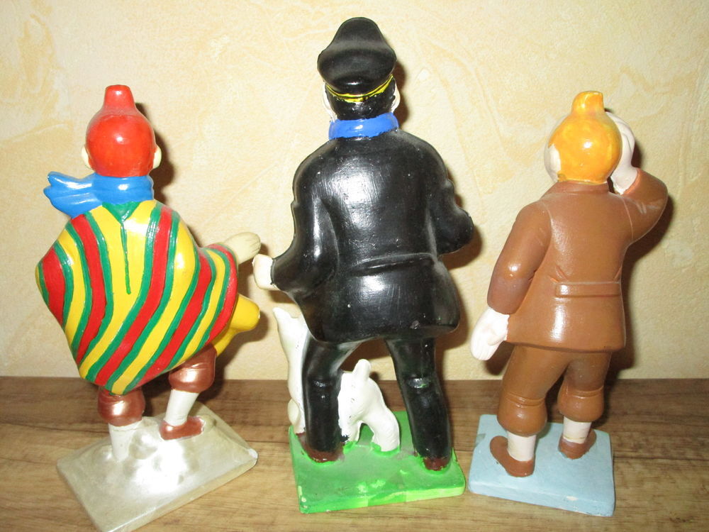 LOT VIEILLES FIGURINE TINTIN -HADDOCK EN PLATRE 