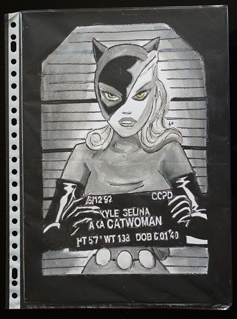 peinture - catwoman en arrestation - sur papier aquarelle fo Décoration