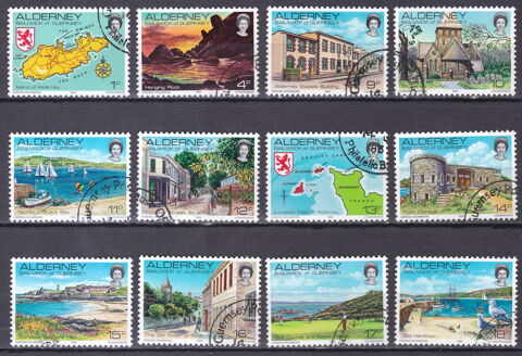 Timbres EUROPE-GB-ALDERNEY-AURIGNY-1983 YT 1  12  2 Lyon 5 (69)