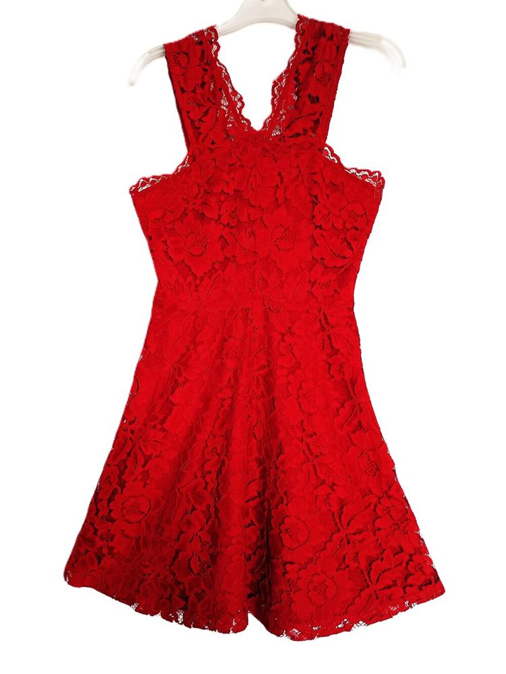 superbe robe rouge dentelle marque SANDRO Vêtements