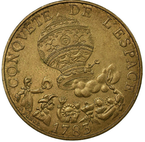 Médaille ancienne conquête de l'espace 1783 Hem (59)