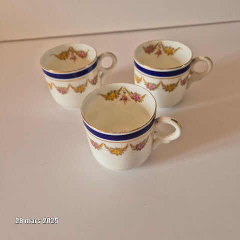 Lot de 3 tasses service a thé Royal albert crown china engla 10 Saumur (49)