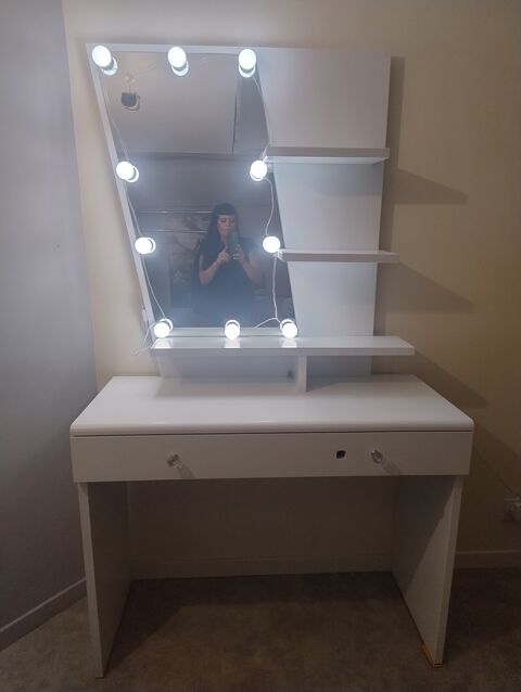 Coiffeuse Blanche avec Miroir Lumineux 80 Rochetrejoux (85)