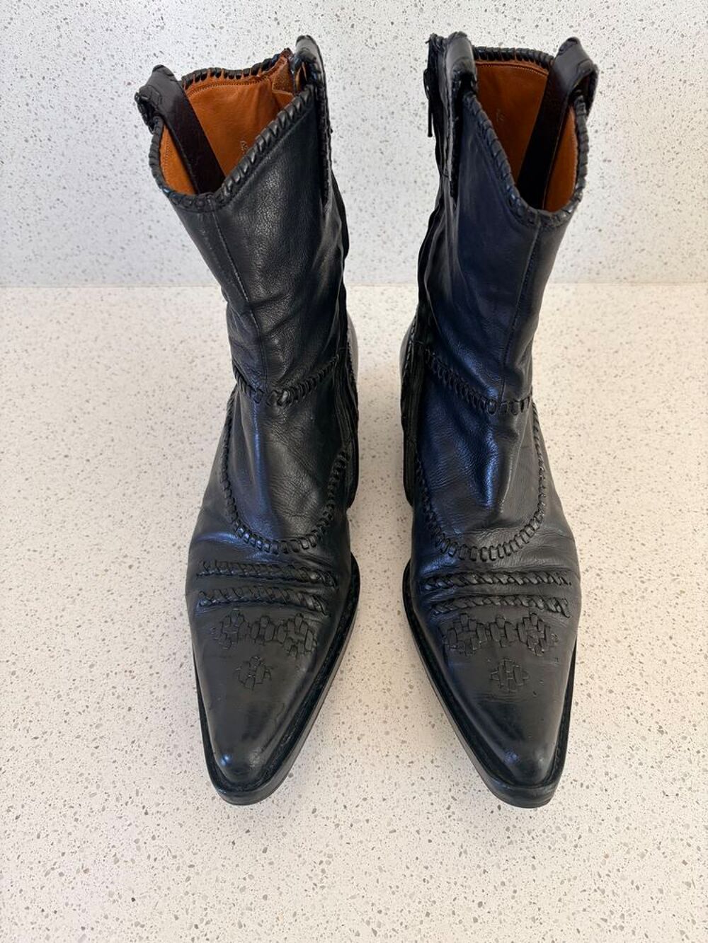  santiags artisanales en chevreau Chaussures