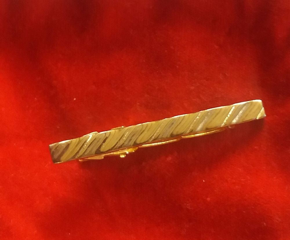 Ancienne pince bijoux pour foulard - cravate or - dor&eacute;e Bijoux et montres
