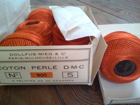 Six pelotes de 50g de Coton perl DMC N5 / Safran n 900 28 Saint-Denis (93)
