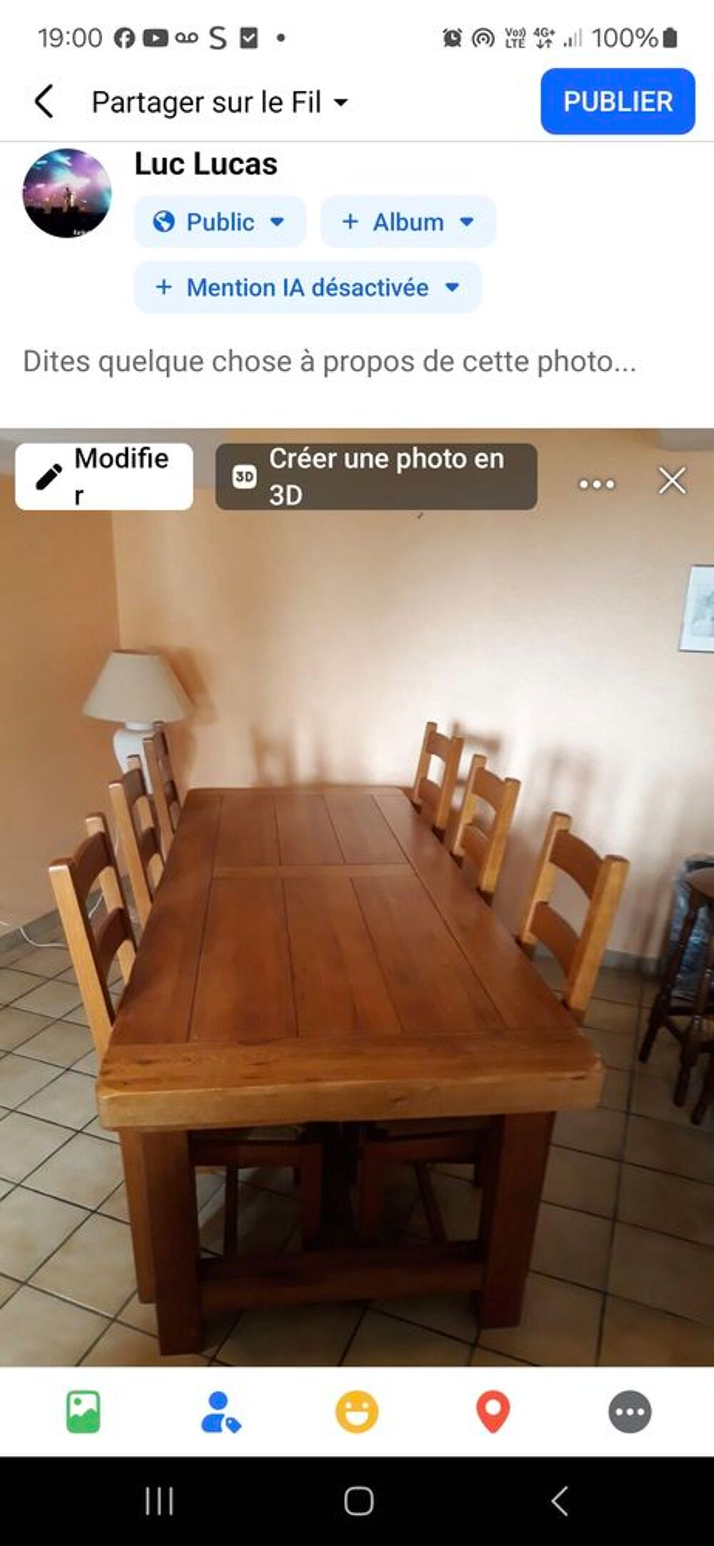 Table chaises ,enfilade ch&ecirc;ne massif Meubles