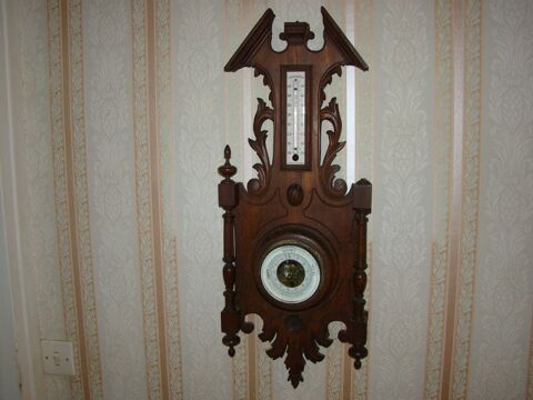 Ancien barom�tre / thermom�tre en bois Epoque Napol�on III 80 Gargenville (78)
