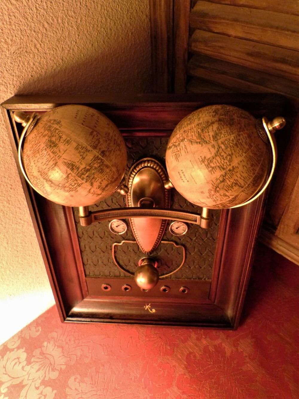 Tableau &amp; Globe de Curiosit&eacute; "ASTRONOMIA XIX" Steampunk Décoration