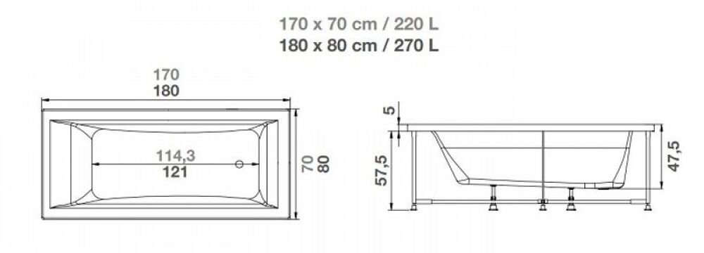 Baignoire baln&eacute;o Kinedo 170x70 LED multicolore &eacute;tat neuf Bricolage
