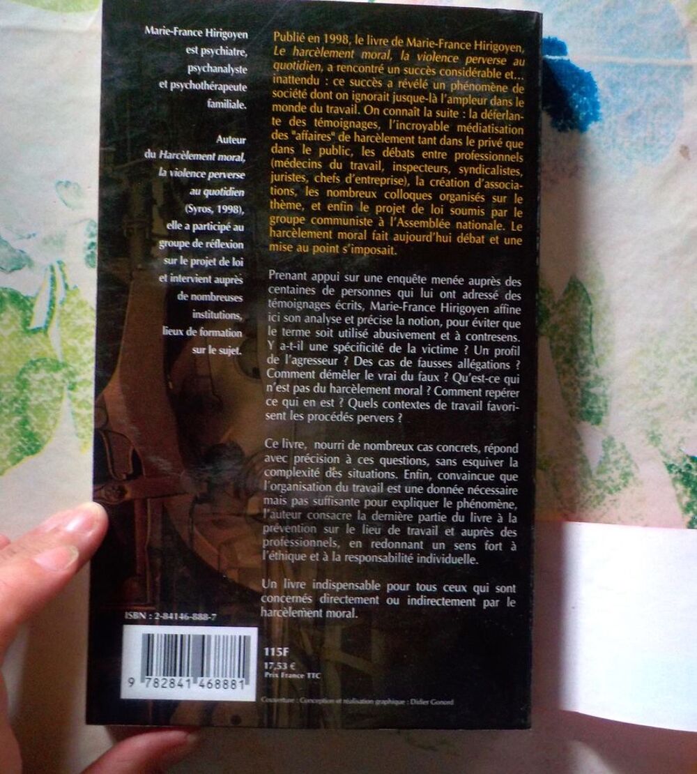 MALAISE DANS LE TRAVAIL Harc&egrave;lement moral D&eacute;m&ecirc;ler le vrai du Livres et BD
