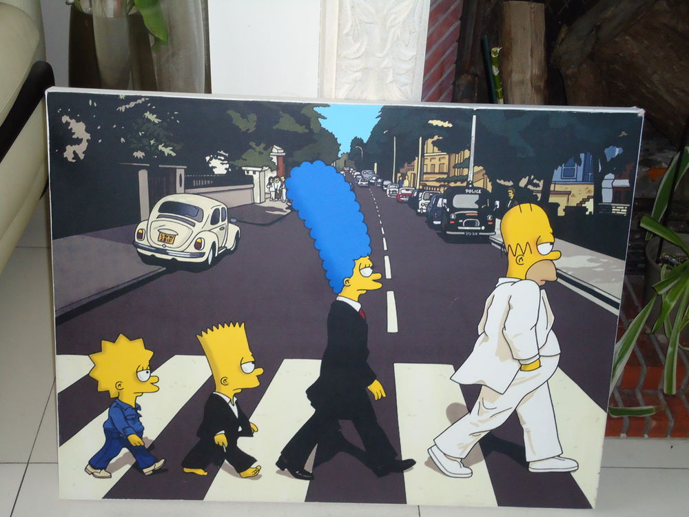 Tableau Simpson The Beatles Décoration