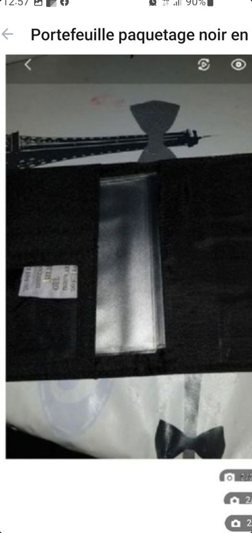 portefeuille paquetage noir en tissu ( neuf) Maroquinerie