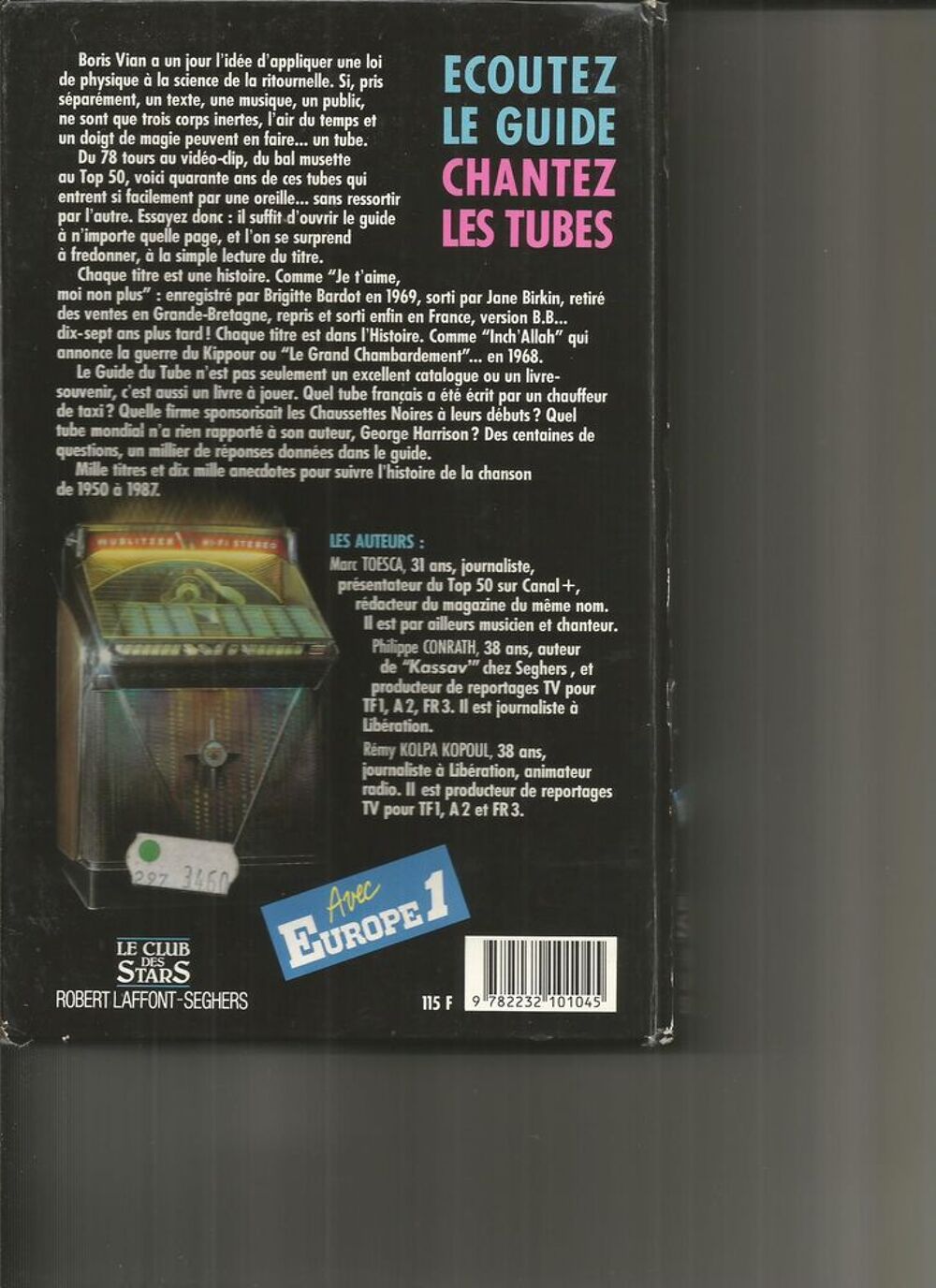 LIVRE - GUIDE TUBE 1950 1987 CHANSONS ROBERT LAFFONT SEGHERS Livres et BD