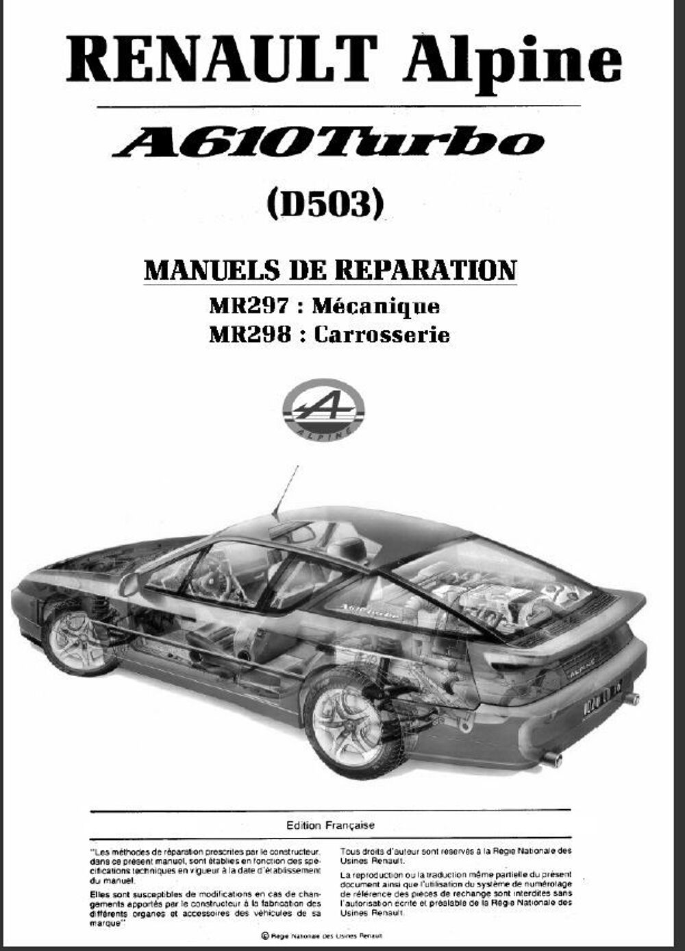 Manuels d'atelier Alpine Renault Livres et BD