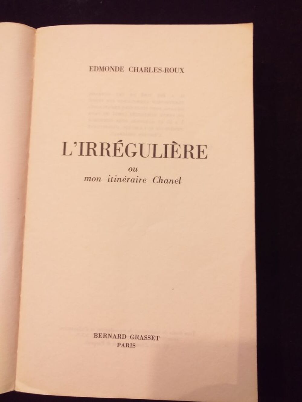 Livre, L'Irr&eacute;guli&egrave;re ,mon itin&eacute;raire Chanel Livres et BD