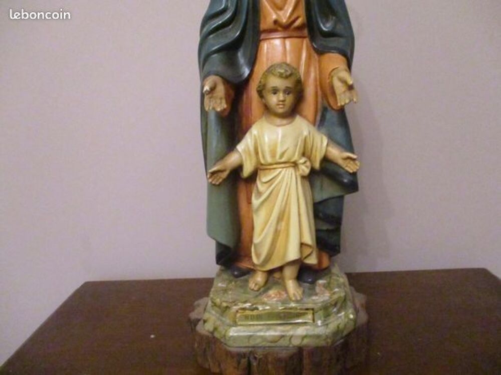 Statue Notre Dame de l'Esp&eacute;rance et l'Enfant Vintage = 30 € Décoration