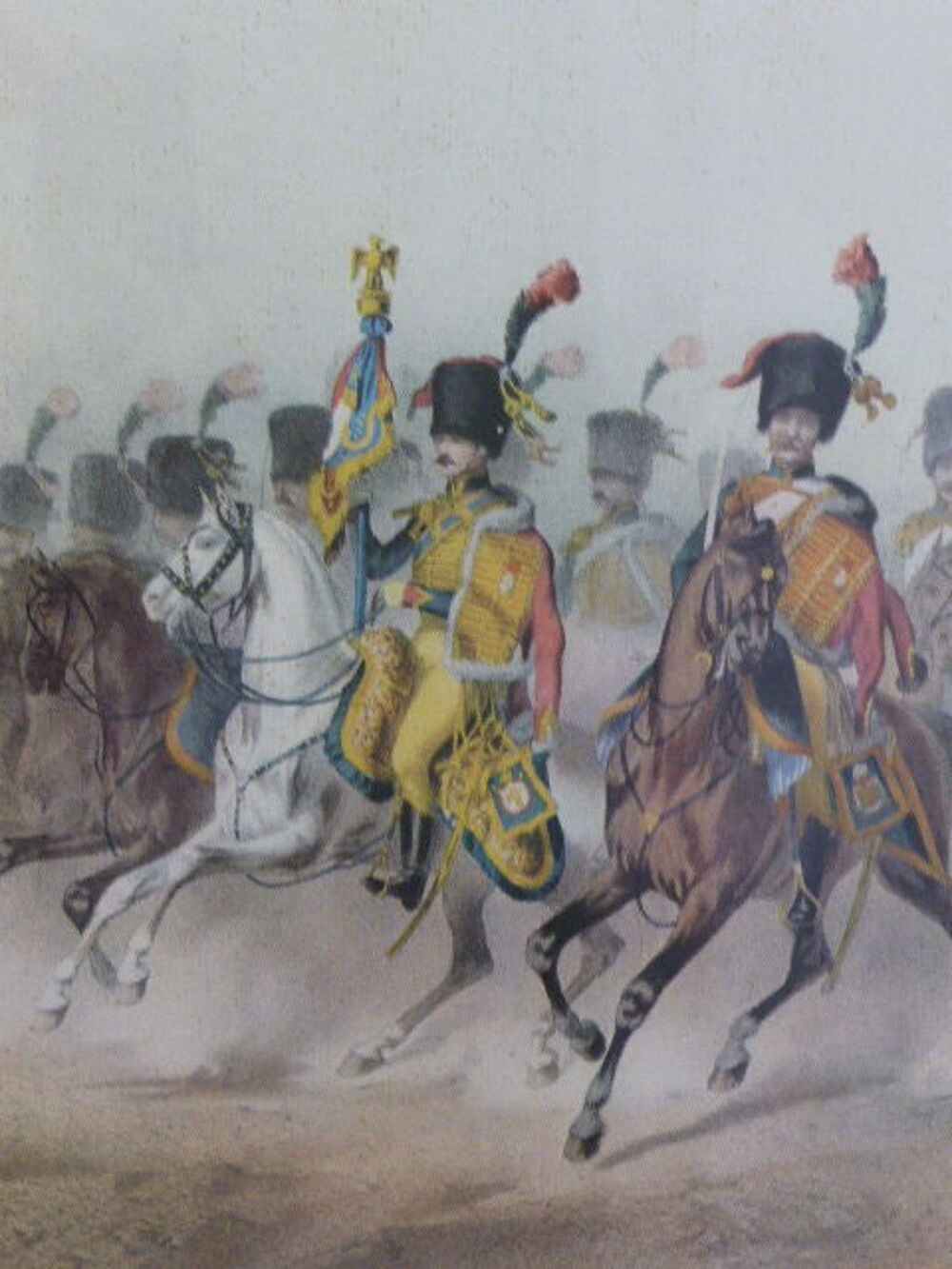 Cadre garde imp&eacute;riale chasseurs &agrave; cheval 1804 Décoration