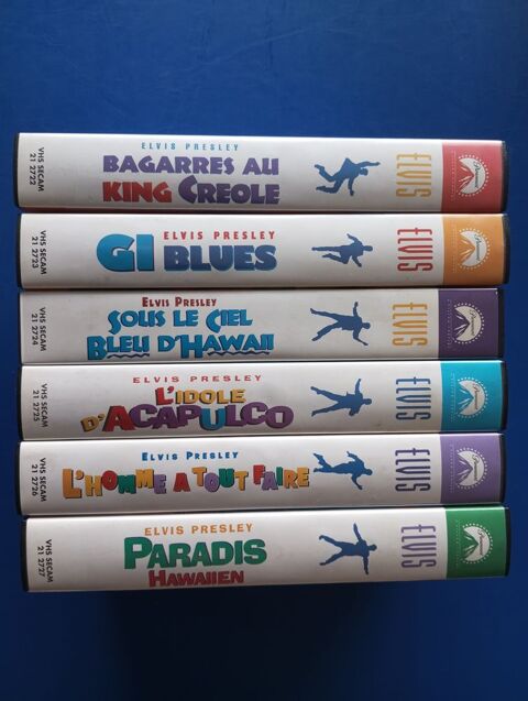 collection 6 vhs k7 cassette vidéo films elvis presley 16.5 Toul (54)