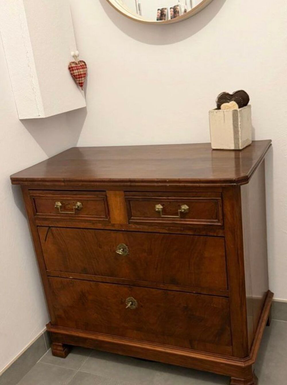 COMMODE D'EPOQUE RESTAURATION XIXe en RONCE DE NOYER Meubles