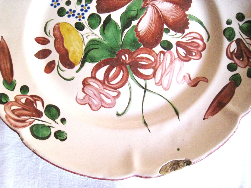 Assiette fa&iuml;ence de : 1835 peinte main Décoration