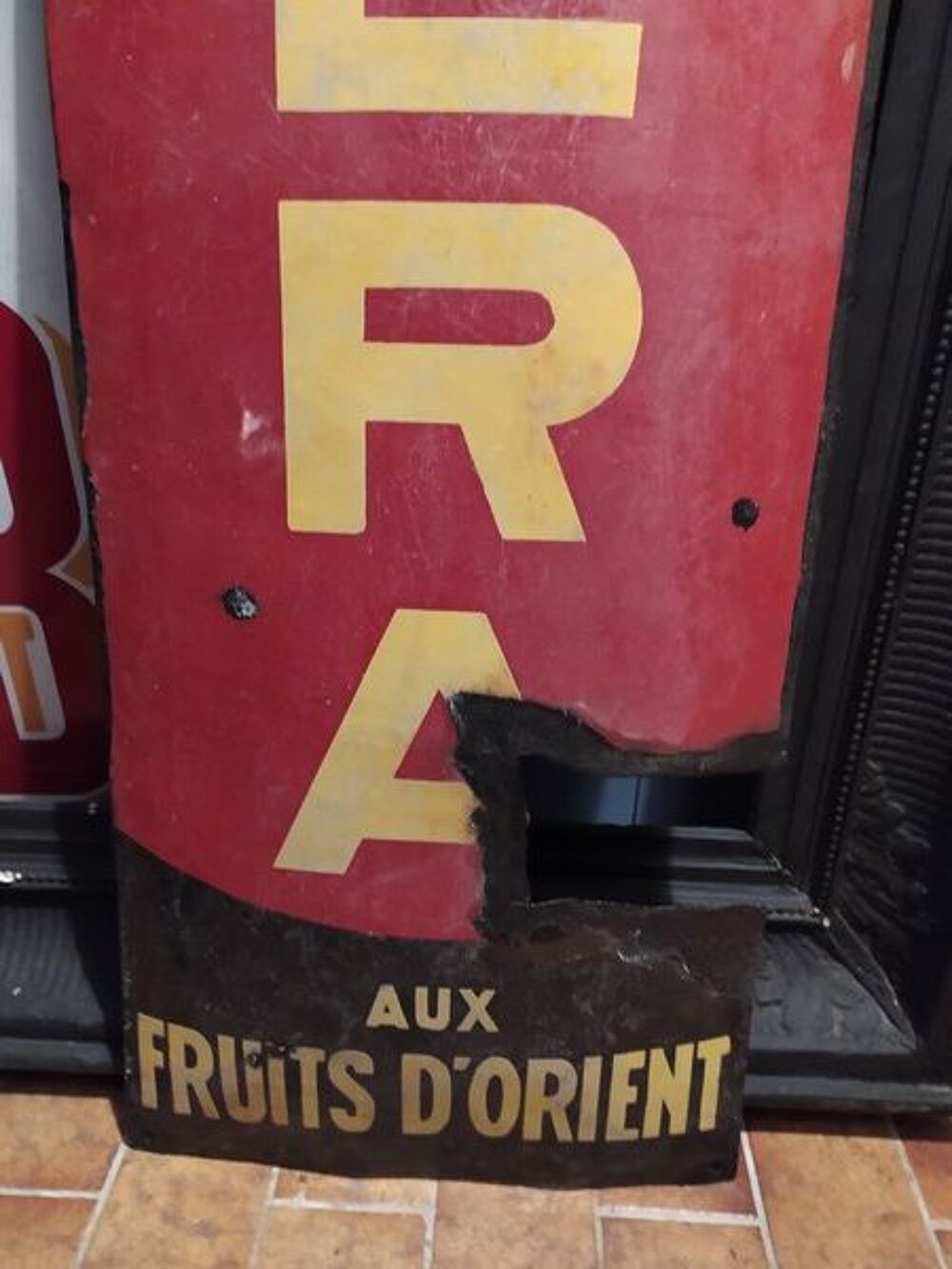 Plaque Publicitaire &Eacute;maill&eacute;e ERA aux Fruits d'Orient 