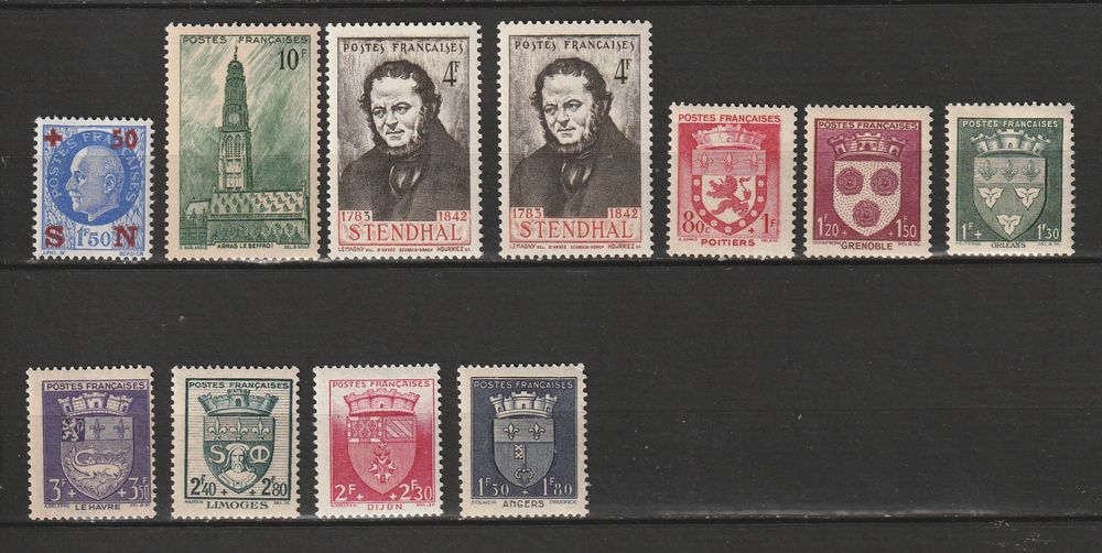 TIMBRES NEUFS** ANNEE 1942
