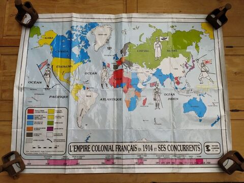 Carte scolaire l'Empire Colonial Français en 1914 120 Loches (37)