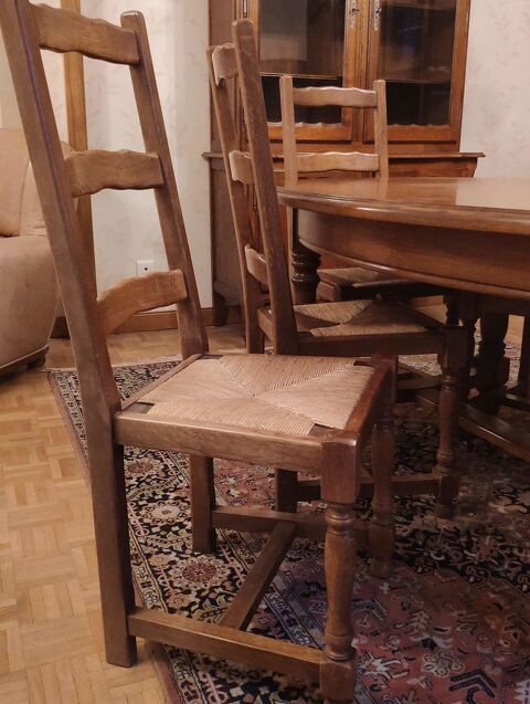 Lot de 6 chaises bois et paille parfait état 120 Bourges (18)