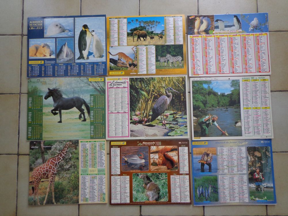 CALENDRIERS 1968 &agrave; 2025 