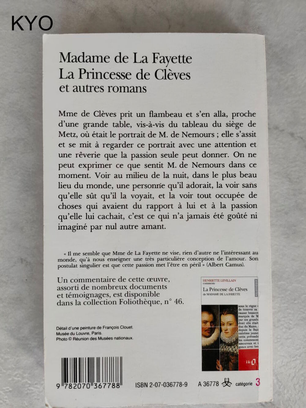 Madame Fayette - La Princesse de Cl&egrave;ves -Tr&egrave;s bon &eacute;tat Livres et BD