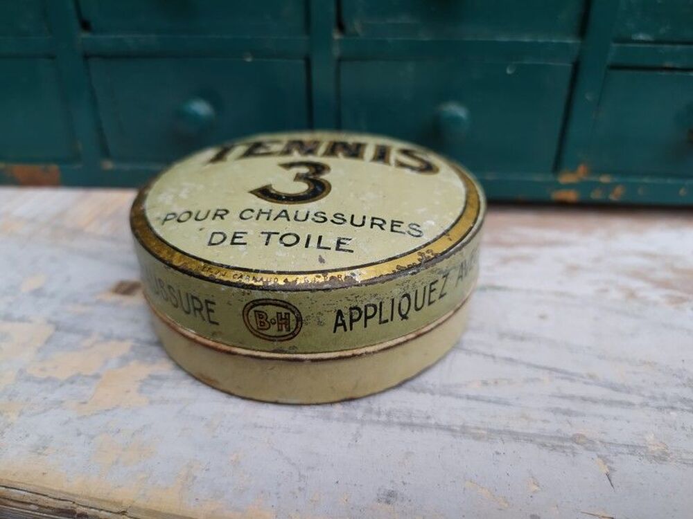 Ancienne Boite Publicitaire Cirage Tennis 3 Unis France
