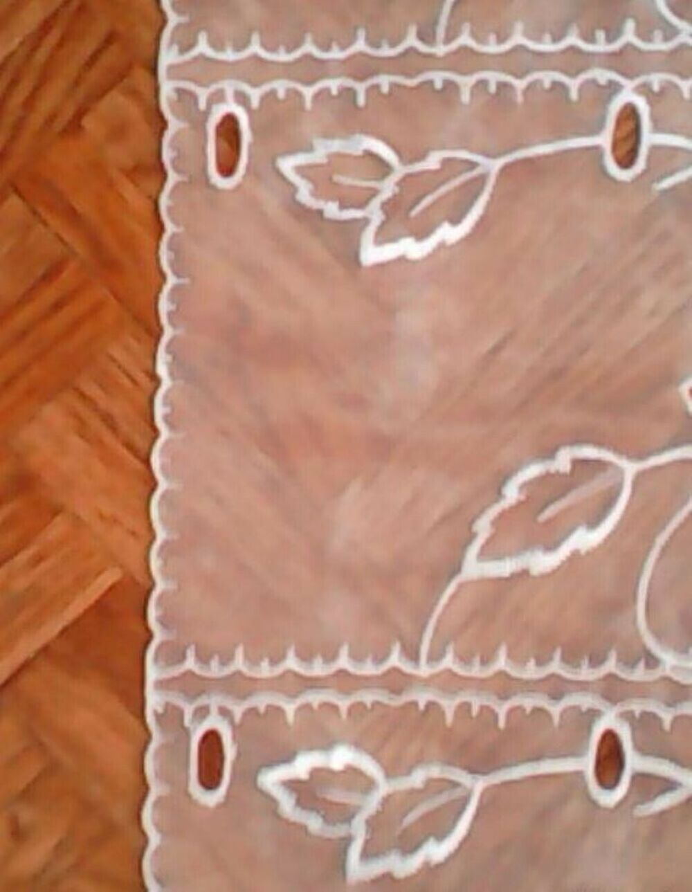 Rideaux blancs motifs poires 77 x 57 Décoration