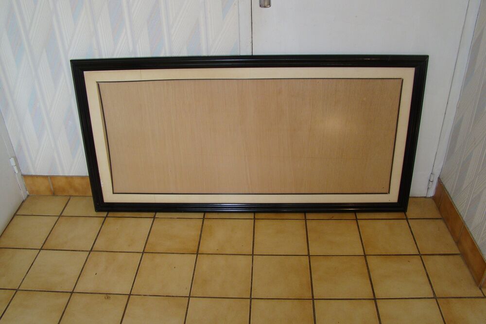 Grand cadre vitr&eacute; 128 x 68 cm - vintage ann&eacute;es 1970
Décoration