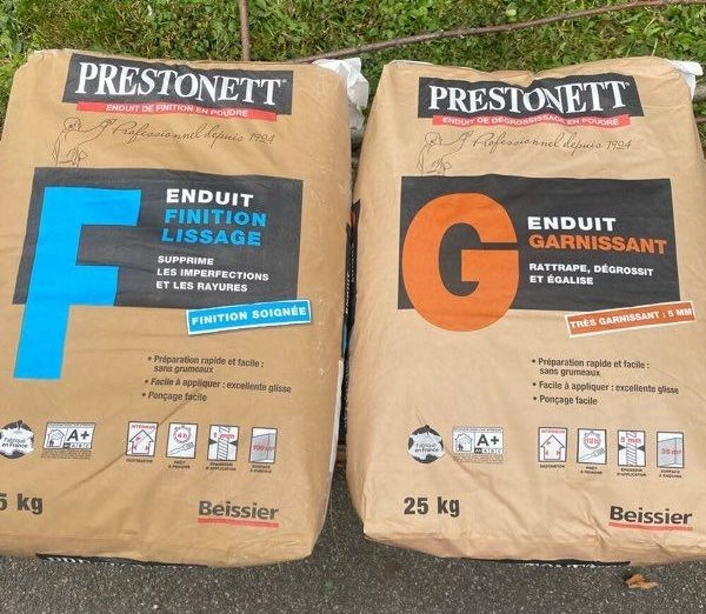 Sacs enduit Prestonett gros ou fin 25kg Bricolage