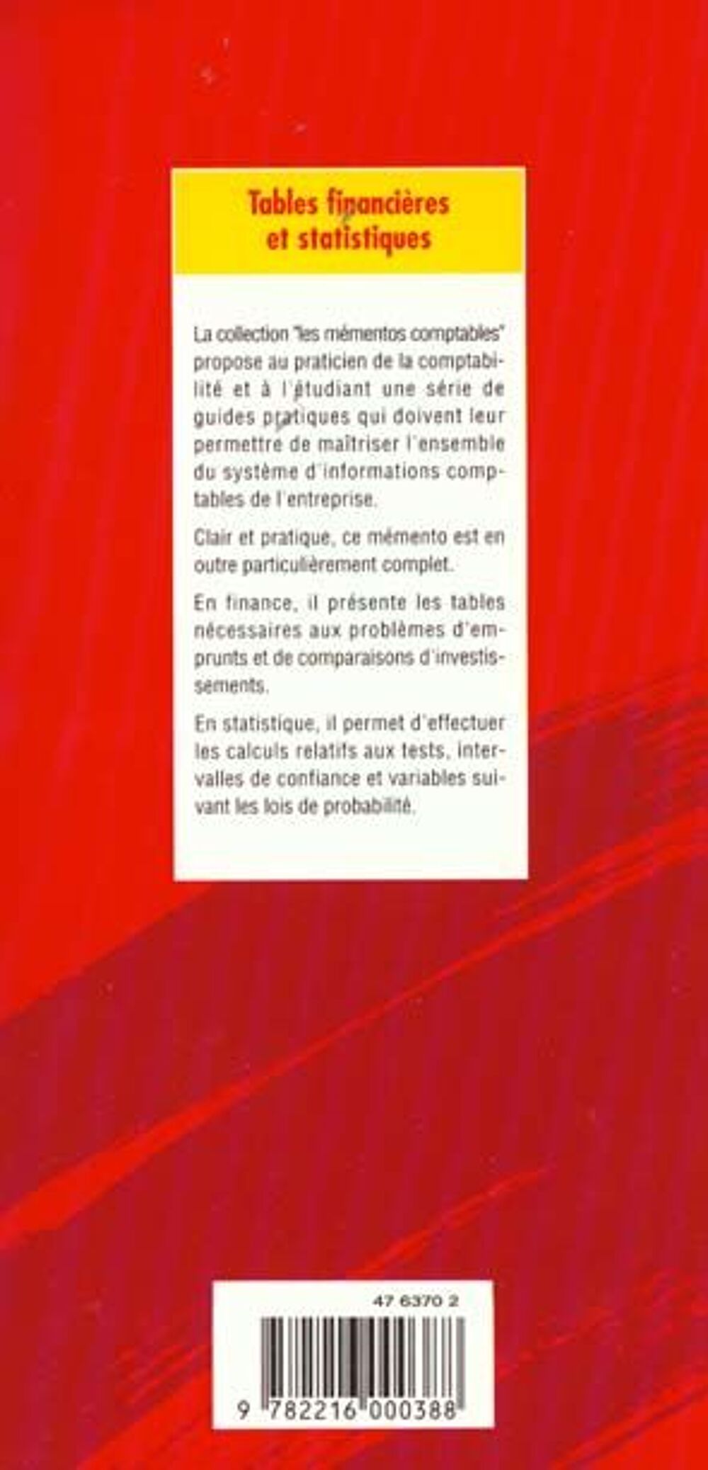 Tables financieres et statistiques Livres et BD