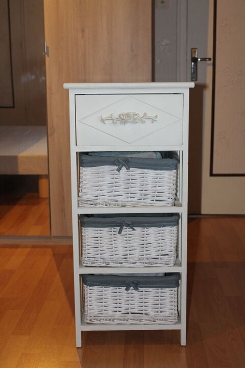 Meuble de salle de bains, toilettes en osier, blanc. 20 Sa�ne (25)