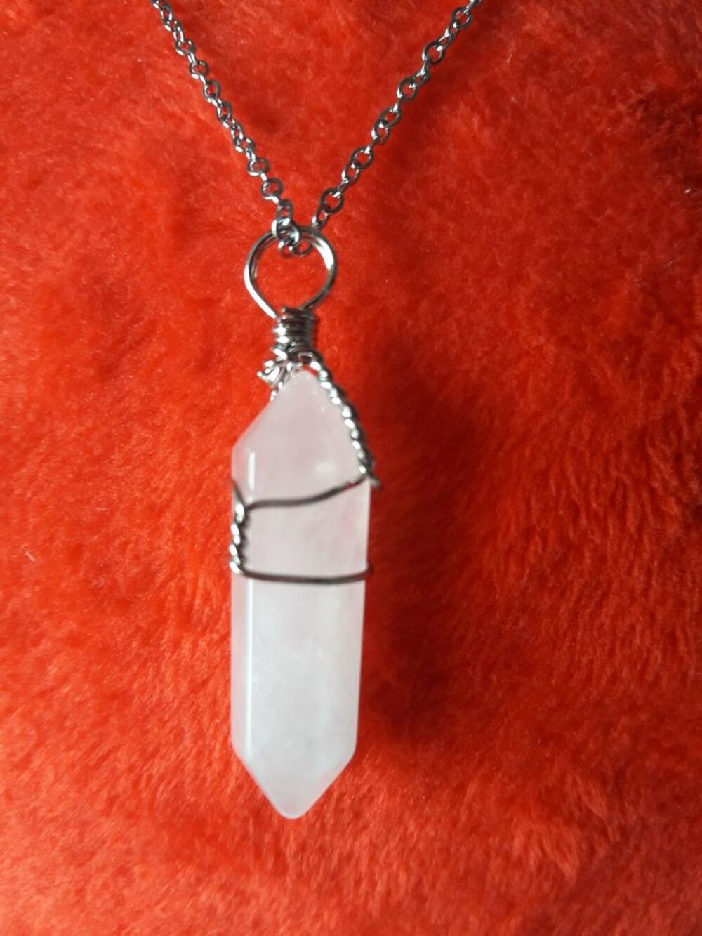 Pendentif pierre quartz rose sans la cha&icirc;ne Bijoux et montres
