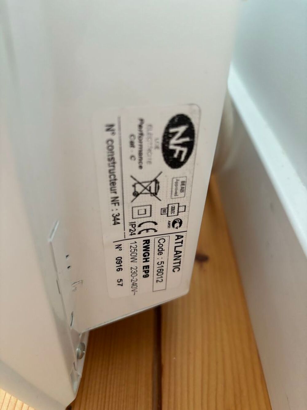 Radiateur &eacute;lectrique Atlantic 1250 watts Electroménager