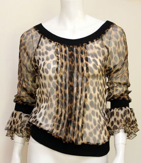 Top blouse soie léopard ROBERTO CAVALLI T.M (38/40 Fr) Issy-les-Moulineaux (92)