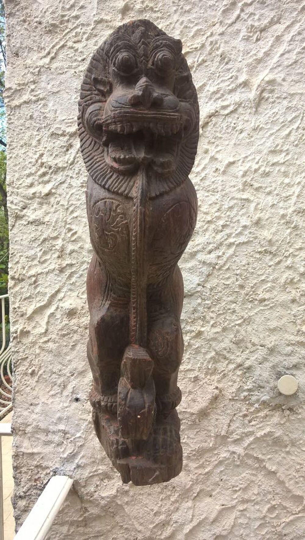 Chien de F&ocirc; ancien en bois 
