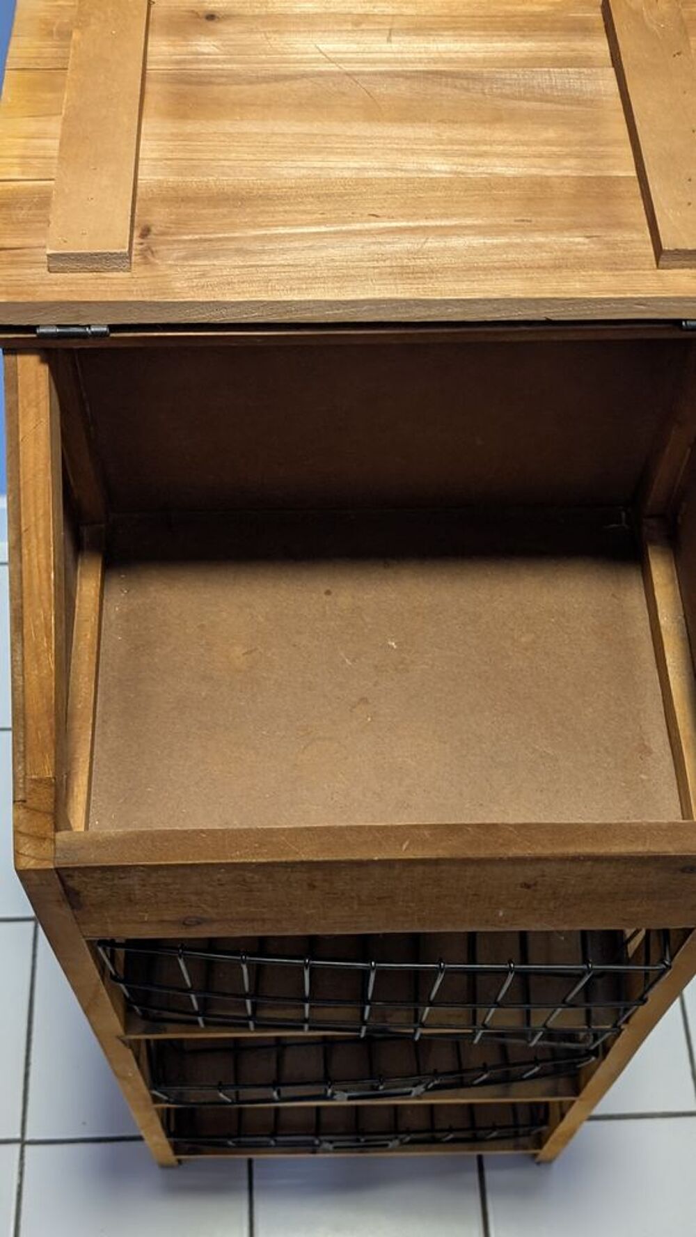 &Eacute;tag&egrave;re 3 paniers en bois Cuisine