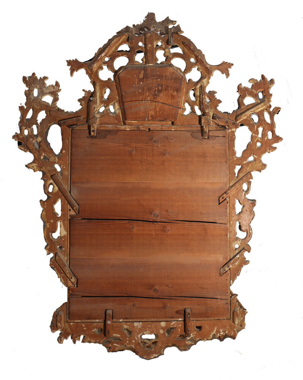 Miroir ancien au plomb et Bois dor&eacute; Style Louis XV, Espagne Décoration