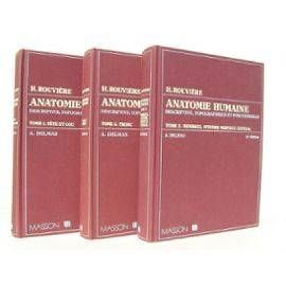 Lot Des 3 Tomes D'anatomie Humaine Descriptive Rouvi&egrave;re Livres et BD