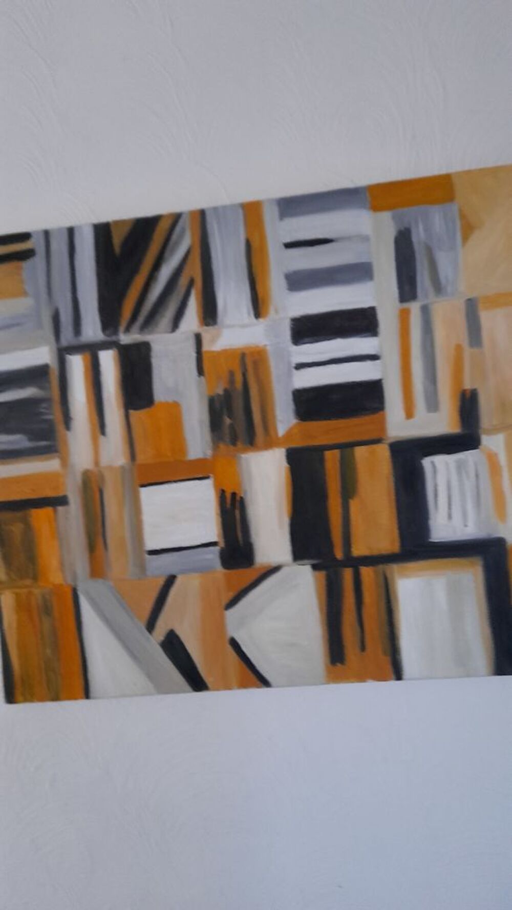 Tableau Abstrait Moderne &agrave; Motifs G&eacute;om&eacute;triques 70 cms sur 50 Décoration