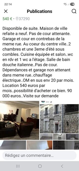  Maison � louer 3 pi�ces 100 m�